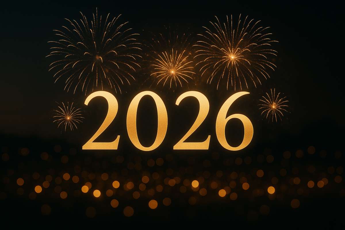 2026 New Year Fireworks 8K Wallpaper Ultra HD Golden Celebration Background - free 8K wallpaper