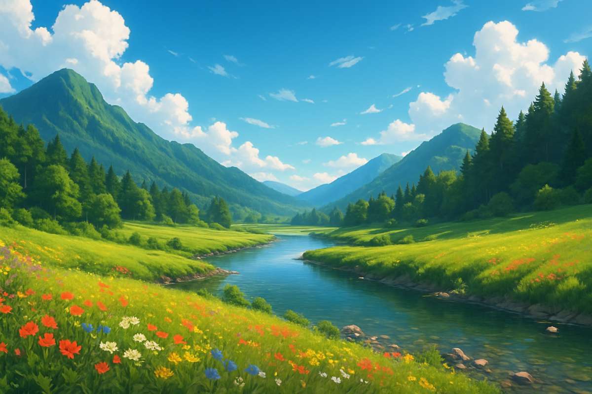 8K Nature River and Mountain Landscape Wallpaper - free 8K wallpaper