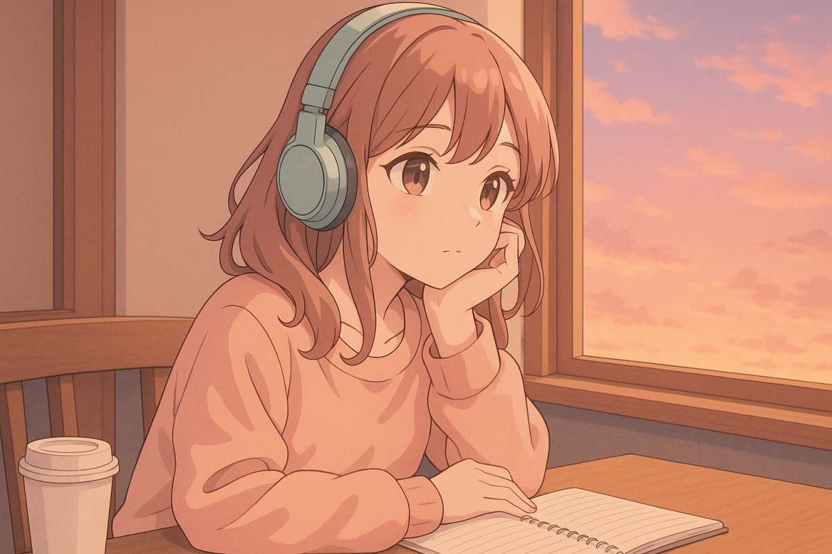 Anime Girl With Headphones Chill LoFi 8K Wallpaper - free 8K wallpaper