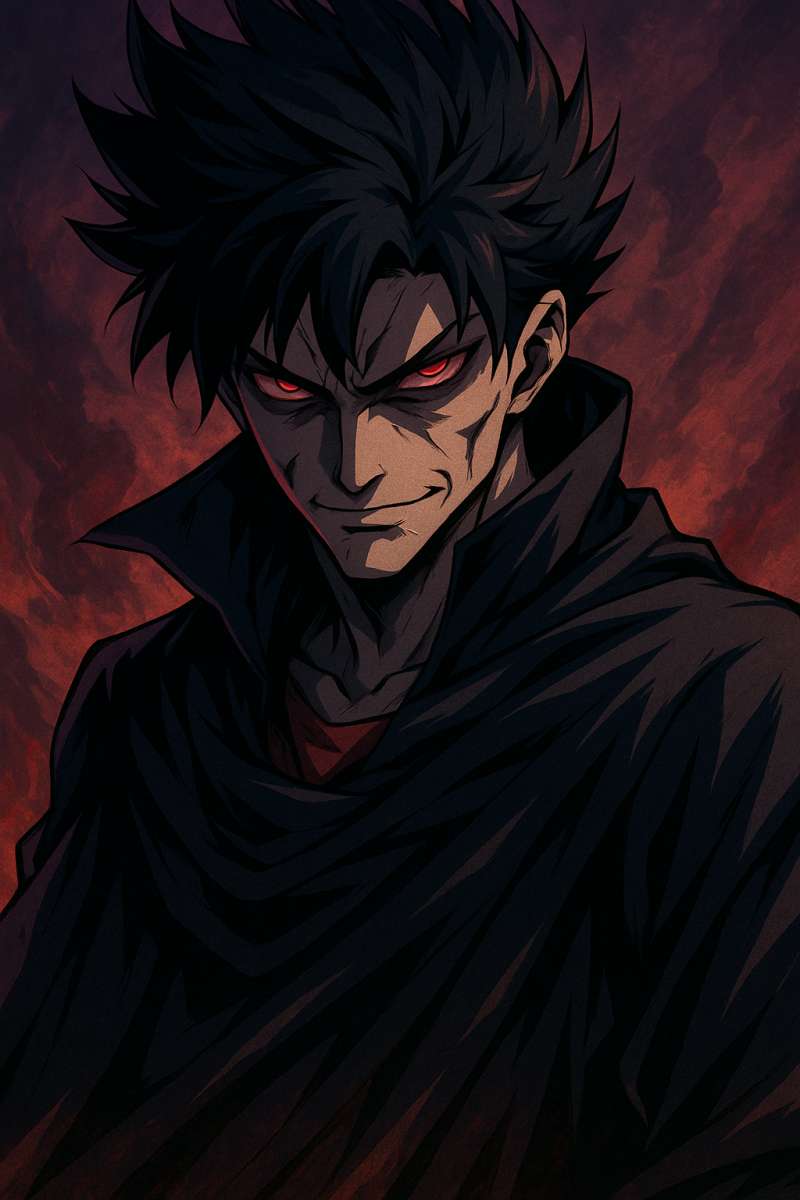 Dark Anime Villain With Red Eyes Evil Character 8K Wallpaper - free 8K wallpaper