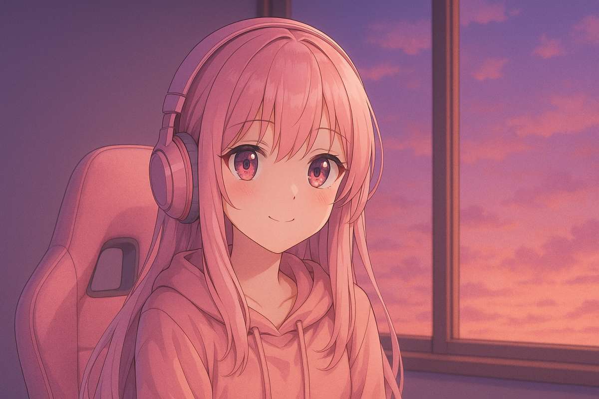 Desktop Anime Pink Girl 8K Wallpaper - free 8K wallpaper