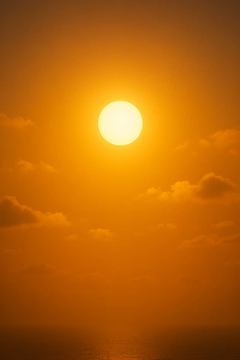 Golden Sunset Over Calm Ocean 4K Ultra HD Sun in Sky Mobile Wallpaper - free 8K wallpaper