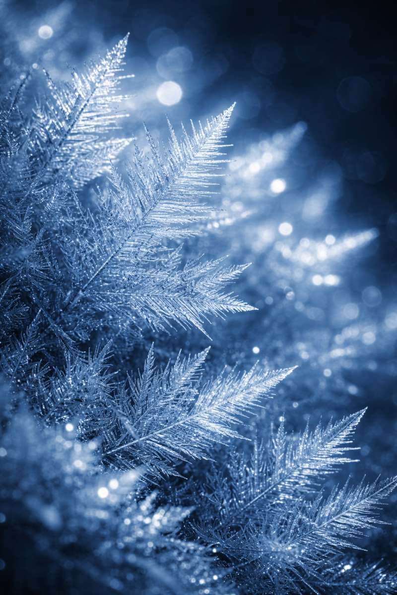 Ice Crystals Macro 8K Wallpaper Winter Abstract Phone Background - related 8K wallpaper