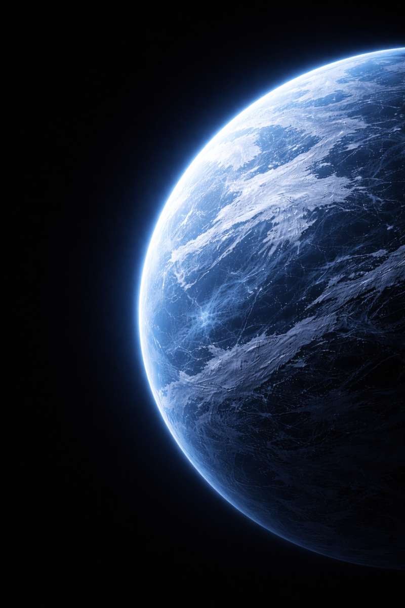 Minimal Ice Planet 8K Wallpaper Dark Space AMOLED Background - related 8K wallpaper