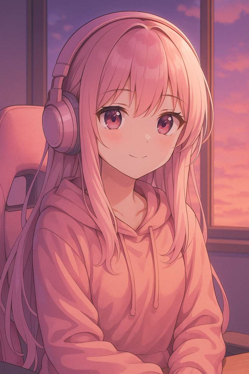 Vertical Anime Pink Girl 8K Wallpaper - free 8K wallpaper